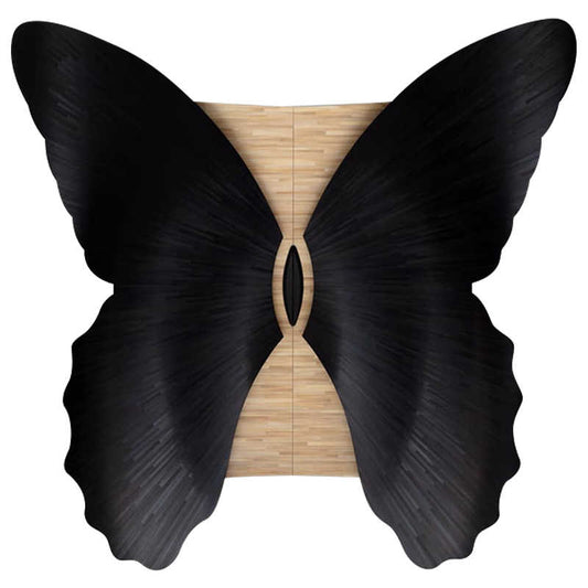 Modern 3D Wooden Butterfly Wall Art, Large Nature-Inspired Black and Natural Wood Sculpture, Minimalist Accent for Living Room or Entryway