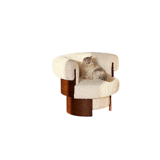 Swivel Accent Chair, French Vintage Boucle Barrel Lounge Chair with Solid Wood Base, Upholstered Single Sofa Chair for Living Room, Bedroom and Reading Nook