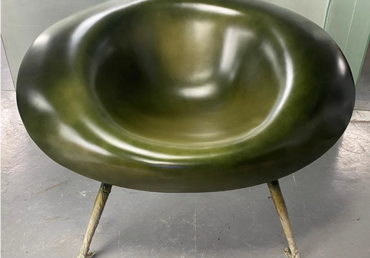 Designer “Nest” Chair, Creative Fiberglass & Electroplated Leisure Armchair for Indoor & Outdoor Use
