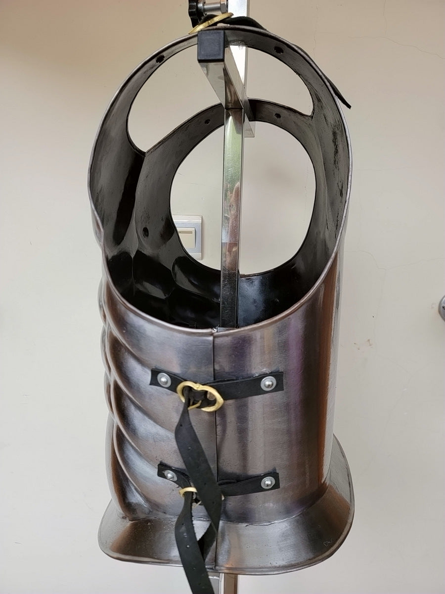 Greek Muscle Cuirass Armor Replica, Anatomical Steel Breastplate with Adjustable Leather Straps, Historical Roman Spartan Body Armor for Reenactment & Display