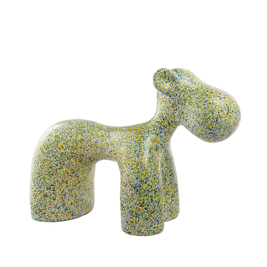 Modern Cartoon Abstract Animal Sculpture – Speckled Resin Decor for Kids Room, Living Room, Sales Office