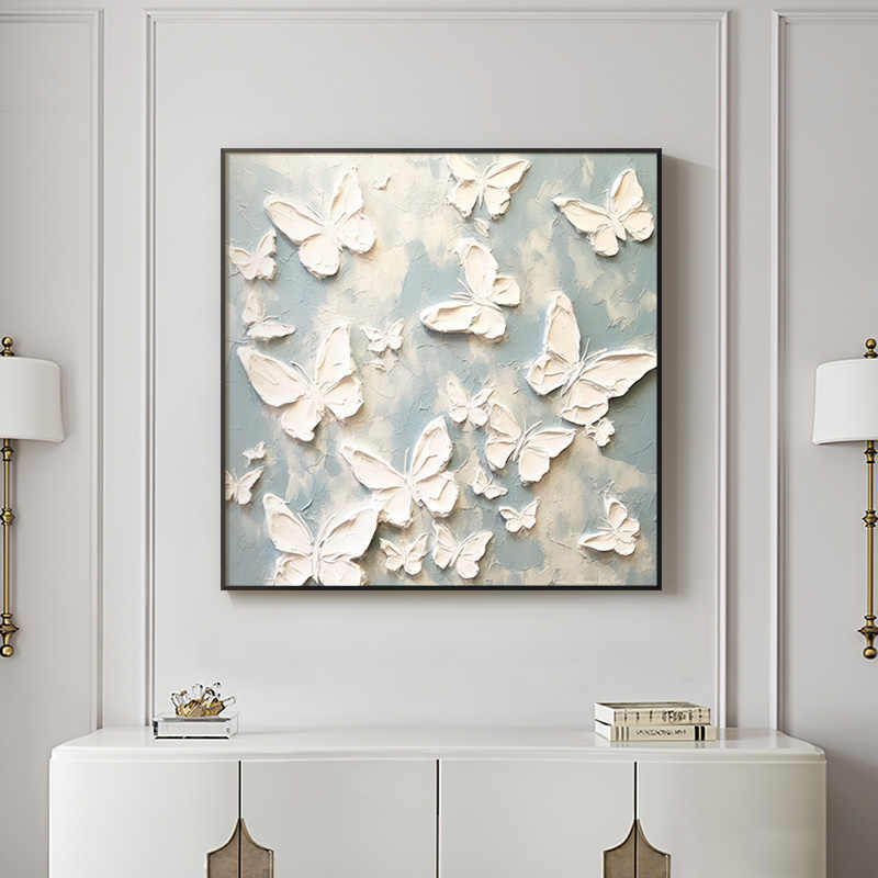 Butterfly Dreams 3D Textured Hand-Painted Oil Painting, Luxury Abstract Art for Dining Room, Entryway, or Sideboard, Unframed