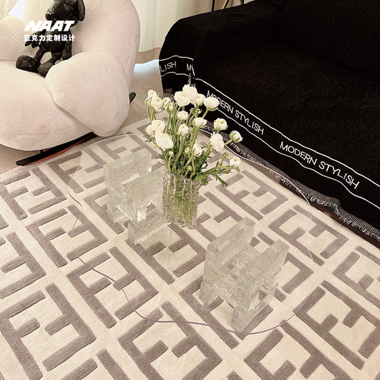 Modern Cloud-Shaped Acrylic & Glass Coffee Table, Double-Base Artistic Small Space Accent for Living Room