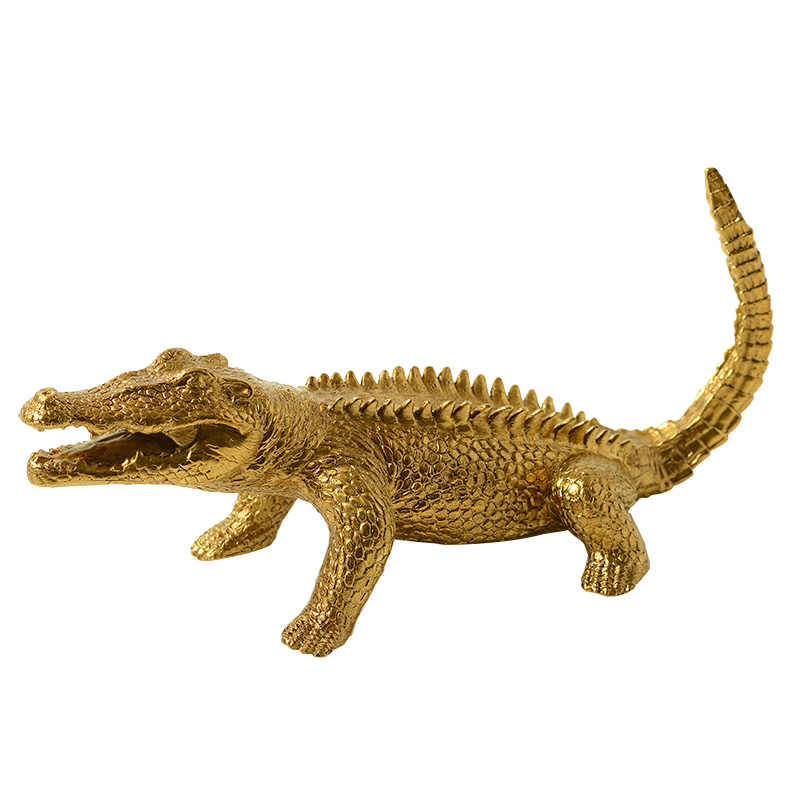 Luxury Solid Brass Alligator Wine Bottle Holder – Creative Animal Bar Decor for Living Room, Dining Room, Office, and Gift Display