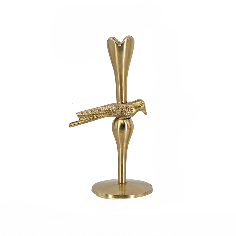 Gold Bird Tulip Candle Holder – Handcrafted Aluminum Decorative Centerpiece for Romantic Hotel, Dining, and Home Ambience