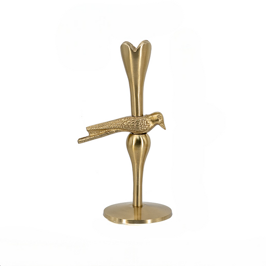 Gold Bird Tulip Candle Holder – Handcrafted Aluminum Decorative Centerpiece for Romantic Hotel, Dining, and Home Ambience