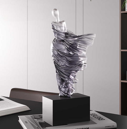 Modern Abstract Woman Sculpture, High-End Luxury Art Figurine for Living Room, Study, Entryway, Bar