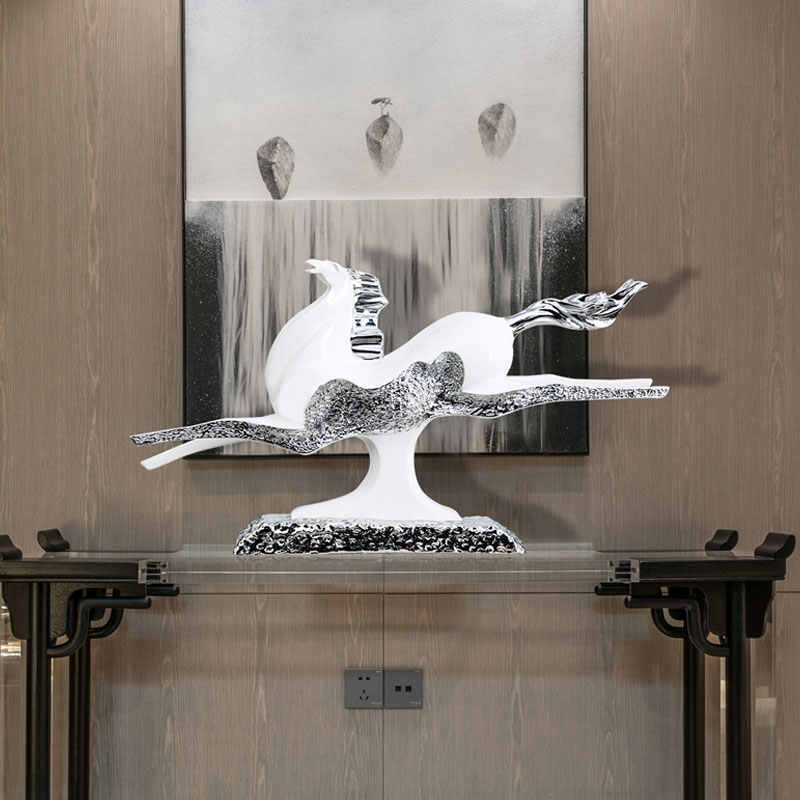 Large Flying Horse Resin Sculpture – Decor for Living Room, Desktop, Office, Grand Opening Gift