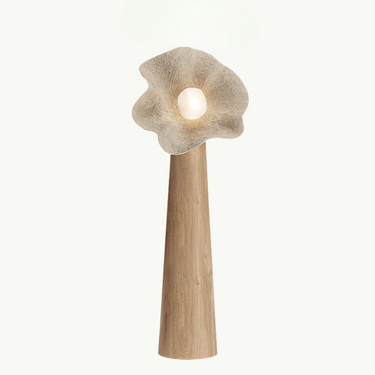 Flower Floor Lamp, Vintage Solid Wood & Resin Ambient Light for Living Room, Bedside, Homestay Decor
