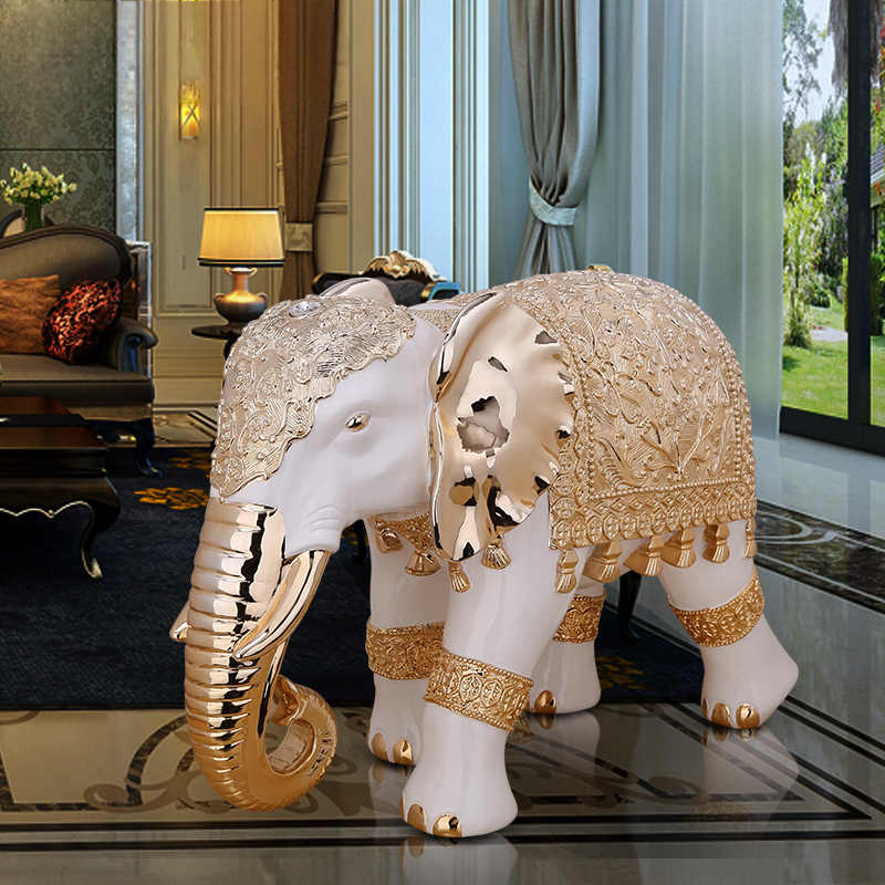 Large Rose Gold Elephant Floor Sculpture – Elegant Resin Art Statue for Hotel, Entryway, or Living Room Decor