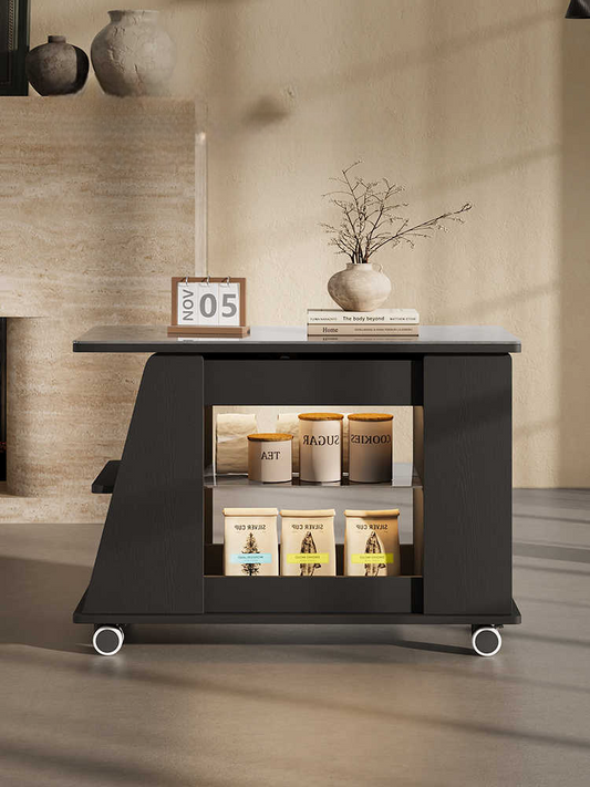 Modern Movable Sofa Side Cabinet – Adjustable Tea Table, Coffee Bar Cart, Multi-Functional Bedside Table