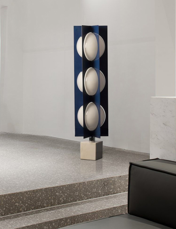 Modern Minimalist Stilux Three-Globe Floor Lamp, Designer LED Accent Light with Marble Base for Living Room, Bedroom, or Study