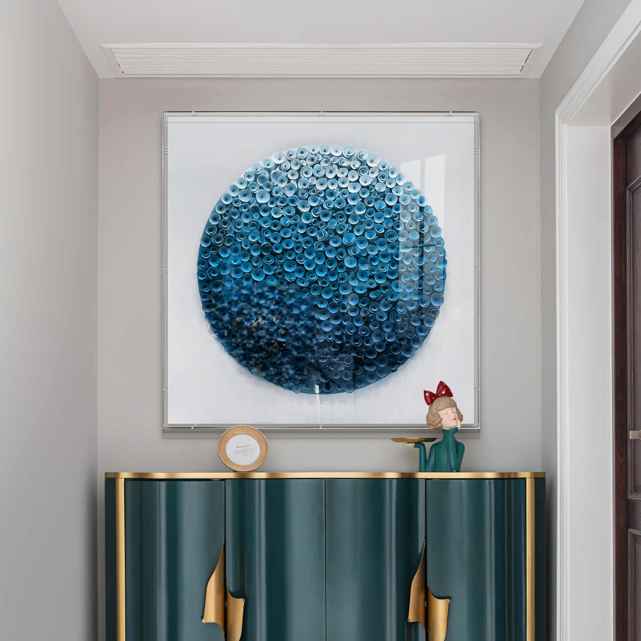 Modern Abstract 3D Wooden Floral Wall Art, Luxury Acrylic Framed Entryway & Sofa Background Decorative Panel, Designer Statement