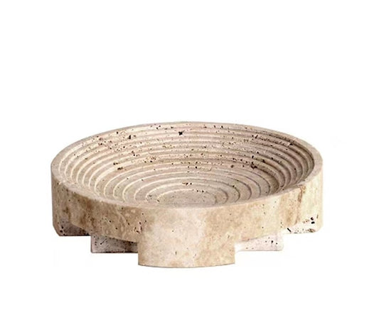 Modern Yellow Hole Marble Tray – Designer Fruit Plate Storage, Living Room Table, Dining Table, Sales Office Decor