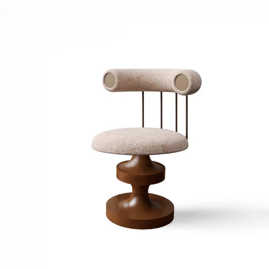 Designer French Swivel Office Chair – Modern Minimalist Desk Chair with Bouclé Upholstery, Contemporary Vanity Stool for Home Office, Study, Bedroom