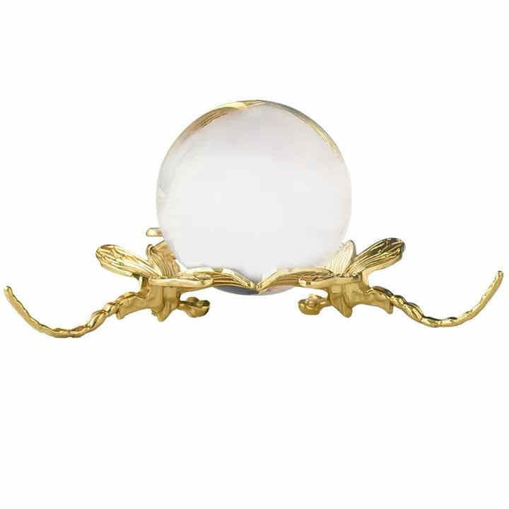 Luxury Crystal Ball Ornament with Gold Dragon Base – Premium Glass Sphere Decor for Living Room, Study & Display Cabinet