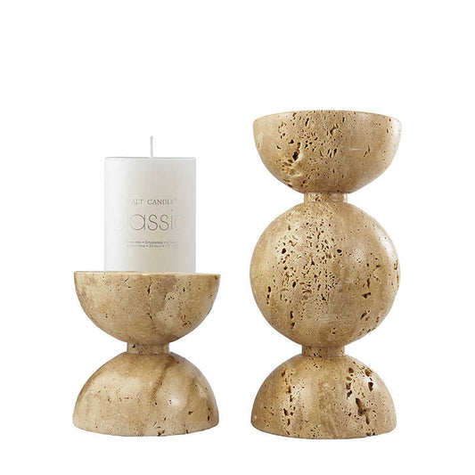 Modern Luxury Resin Geometric Candle Holders Set, Vintage Artistic Centerpiece for Living Room, Dining Table, Hotel Decor