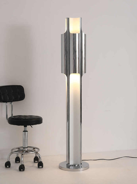 Postmodern Minimalist Chrome LED Floor Lamp, Luxury Hotel/VIP Club/Showroom Custom Designer Lighting