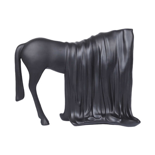 Modern Luxury Resin Horse Sculpture | Artistic Entryway, Living Room, and Sales Office Decor – Unique Draped Design