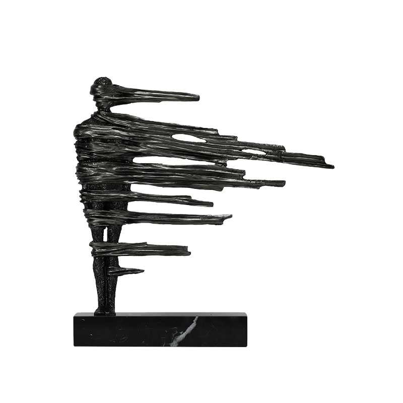 Modern Abstract Black Sculpture for Entryway and Office, Designer Creative Art Decor for Lobby, Luxury Sample Room Accent