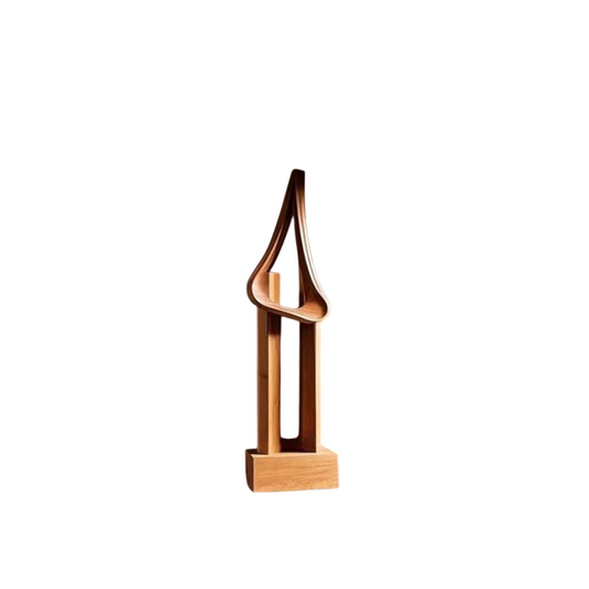Large Abstract Wood Floor Sculpture, Modern Entryway Art Decor, 53.1 Inch