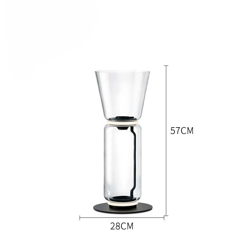 Postmodern Glass Barrel Table Lamp, Minimalist Aluminum & Glass LED Accent Light for Living Room, Bedroom, or Office