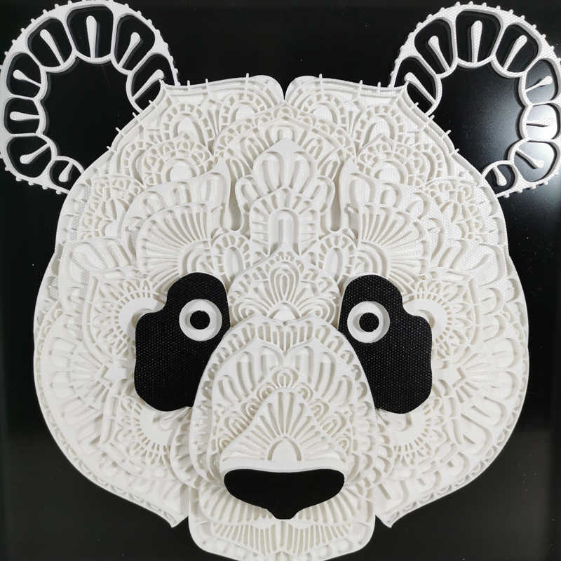 Panda 3D Layered Wall Art – Modern Mandala Hotel Wall Decor, White Creative Sculpture for Home, Boutique Guesthouse – Unique Handcrafted Panda Ornament