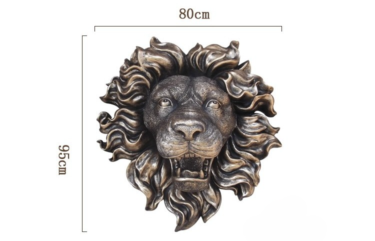 Antique Bronze Lion Head Wall Fountain, Resin Water Feature for Home, Bar, Entryway, Living Room, or Garden Decor