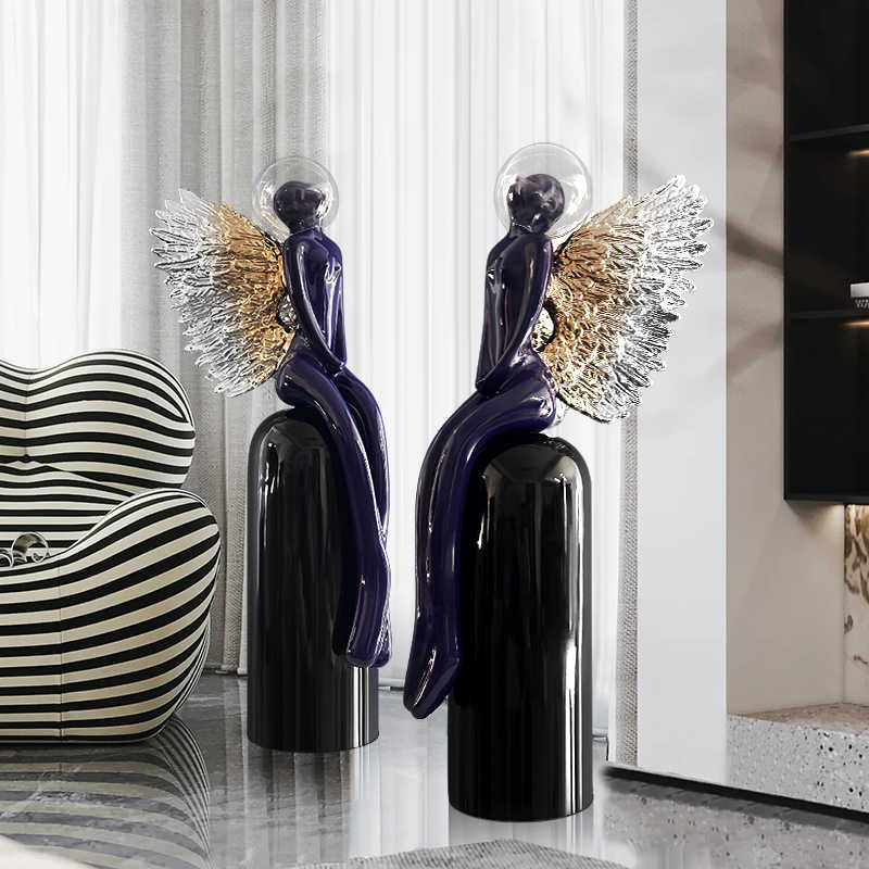 Modern Abstract Human Sculpture, Tall Minimalist Art Figurine for Hotel Lobby, Living Room & Showroom Decor, Unique Floor Statue Accent 39" High