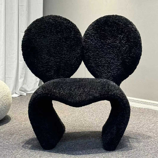 Designer Sculptural Accent Chair – Luxury Modern Vanity Stool with Unique Curved Design, Contemporary Art Furniture for Bedroom, Dressing Room, Living Room