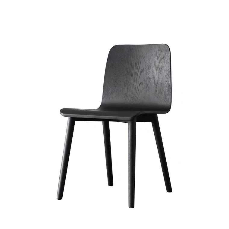 Nordic Solid Wood Dining Chair – Minimalist Modern Restaurant Chair with Natural Wood Grain, Contemporary Kitchen Seating for Home, Hotel, Café