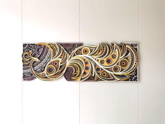 Mandala Phoenix 3D Layered Wall Art – Hotel & Home Decorative Sculpture, Unique Boutique Guesthouse Accent, Artistic Handcrafted Hanging Panel