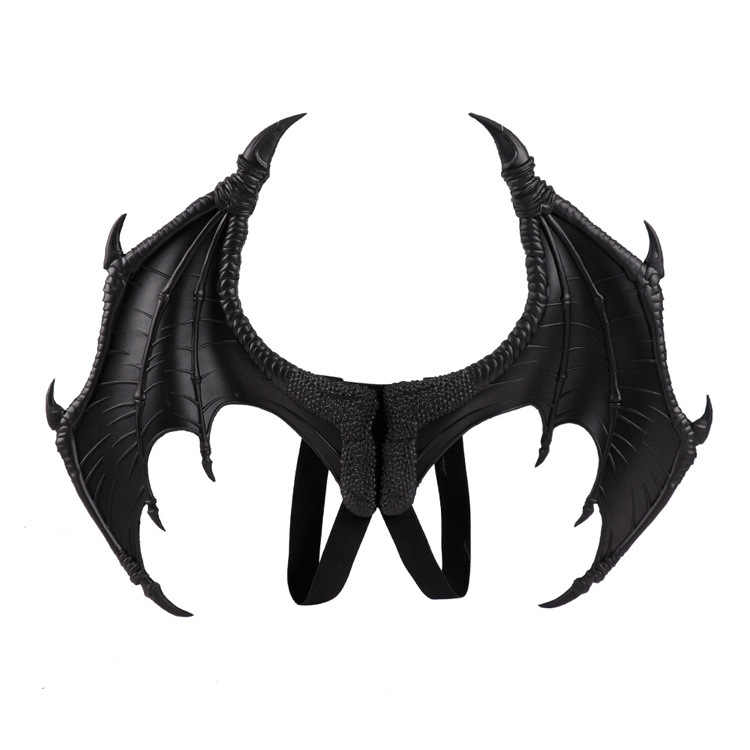 Black Dragon Demon Wings – Men’s Cosplay & Stage Performance Costume, Halloween Monster Prop