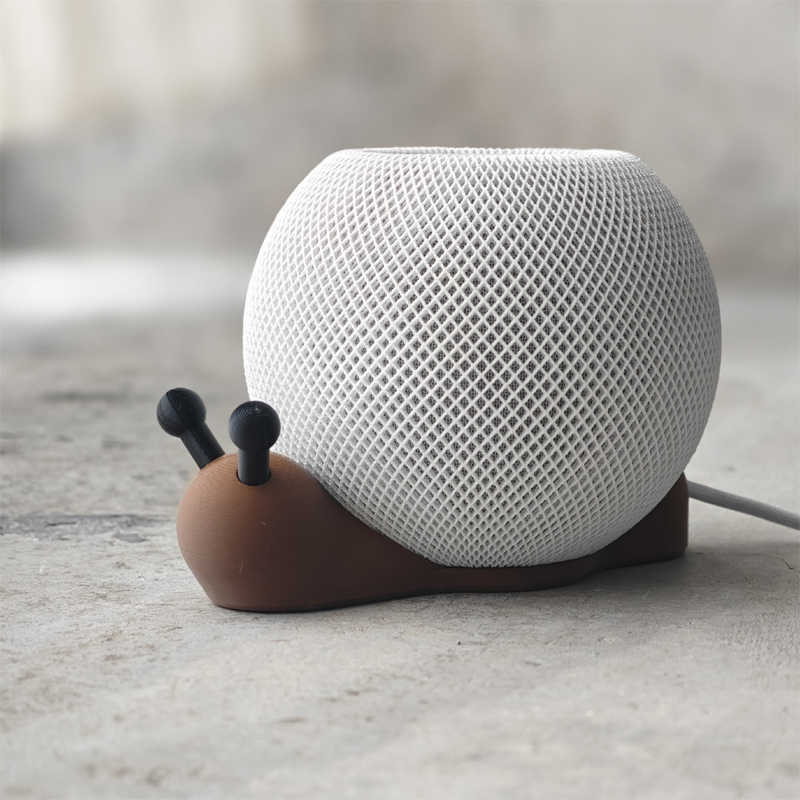 Cute Snail HomePod Mini Stand, Silicone Anti-Slip Shock Absorbing Desktop Base for Apple Smart Speaker