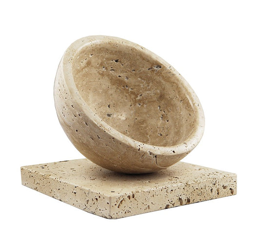 Modern Yellow Marble Bowl – Minimalist Storage Tray, Living Room, Tea Table, Dining Desk, Sales Office Decor
