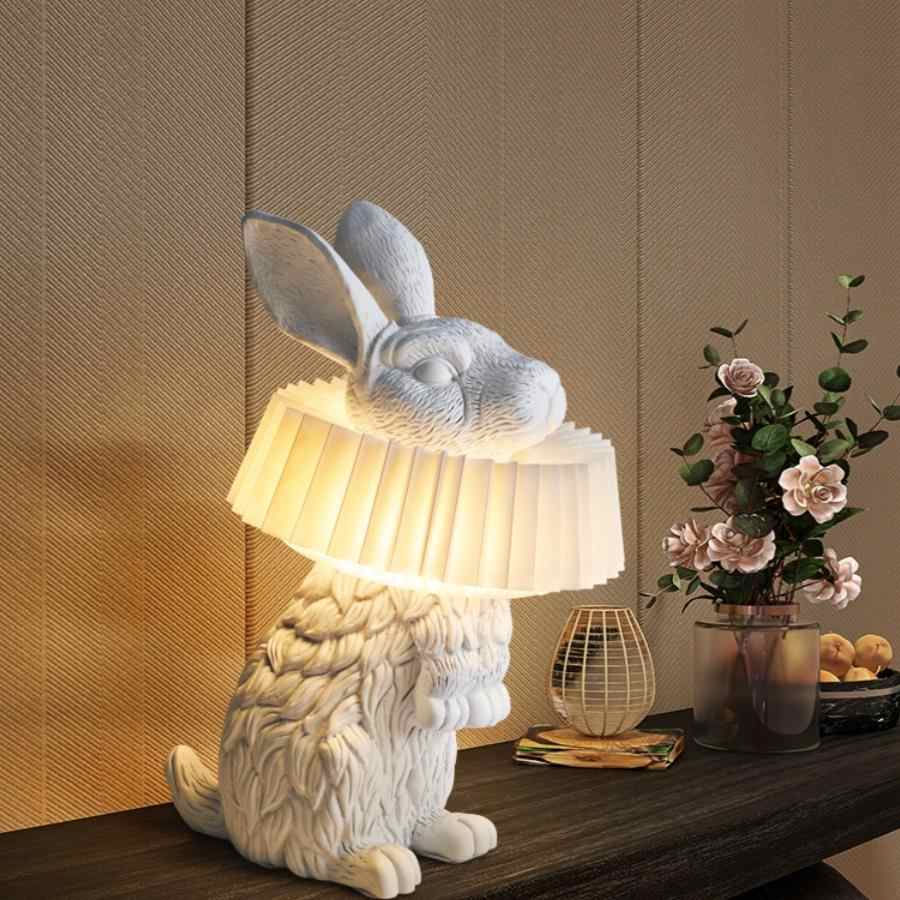 Modern Creative Rabbit Table Lamp, Cute Warm Light – Bedroom, Children's Room, Living Room or Study