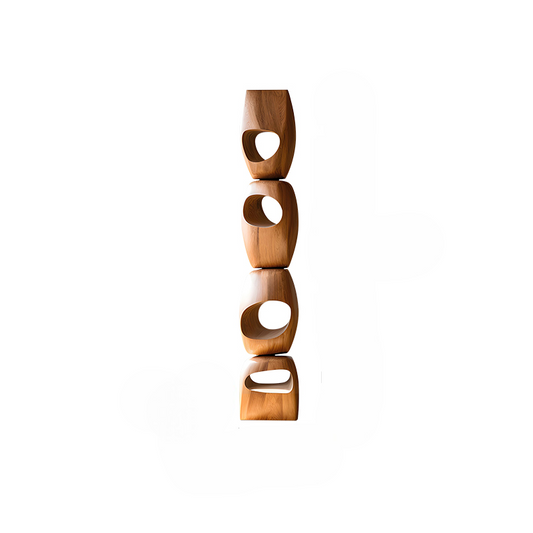 Large Abstract Hollow Wood Sculpture, Modern Organic Decorative Floor Art for Hotel Lobby, Entrance, Gallery or Reception