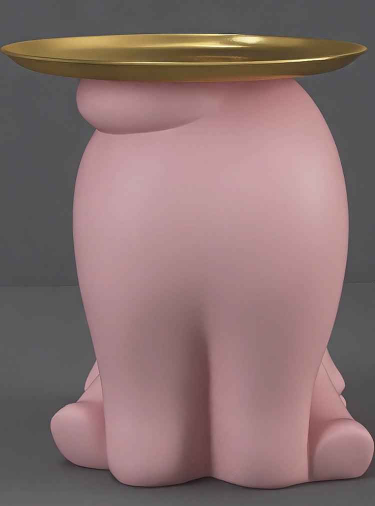 Cream Style Pink Cat Tray Decoration, Entryway Key Holder and Organizer, Cute Resin Home Decor for Living Room, Coffee Table, Shoe Cabinet, Housewarming Gift