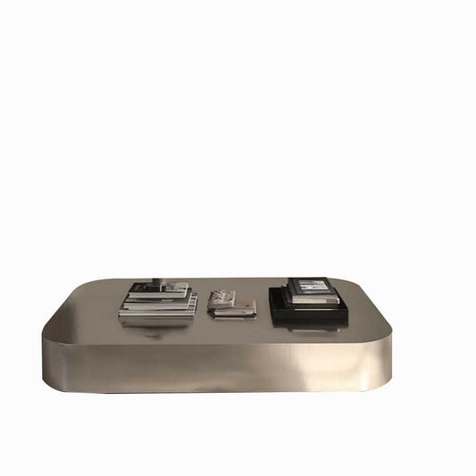 Italian Modern Stainless Steel Coffee Table – Minimalist Luxury Living Room Center Table, Designer Custom Rectangular Tea Table