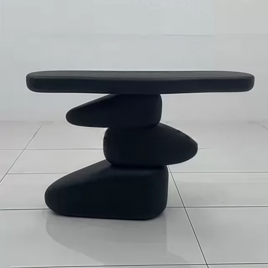 Vintage Solid Pine Wood Sculptural Console Table, Designer Minimalist Creative Entryway Cabinet for Living Room and Behind Sofa