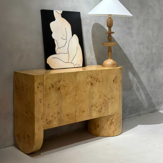 Vintage Solid Wood Entryway Cabinet, Designer Artistic Hallway Console Table, Retro Living Room Sideboard – Luxury Handmade Storage