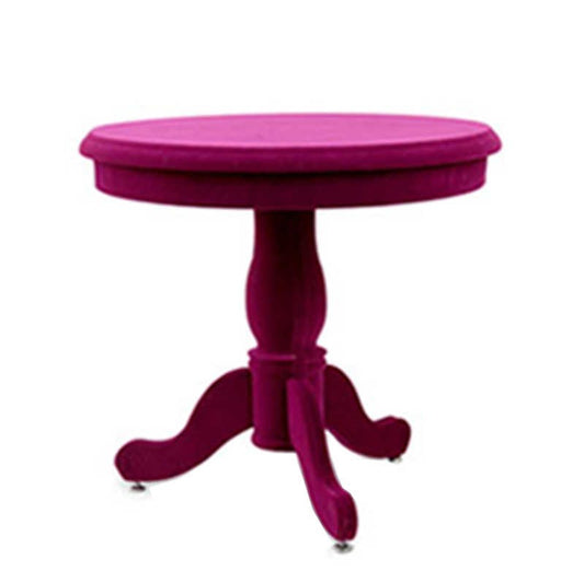 Velvet Round Coffee Table – Small Modern Solid Wood Accent Table, Lounge, Living Room, Club, Bar, Tea or Side Table