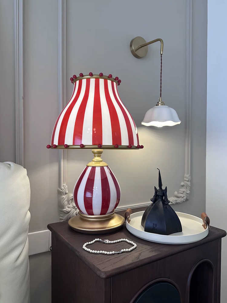 Circus Style Table Lamp, Vintage Designer Bedside & Living Room Accent Light