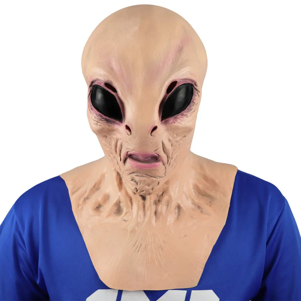 Realistic Alien Latex Mask – Full Head Scary Extraterrestrial Costume for Halloween, Party & Cosplay