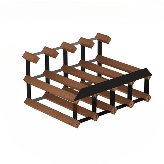 8-Bottle Wood Wine Rack, Countertop Display Holder with Metal Frame