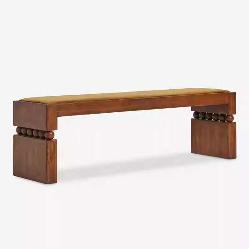 Vintage Solid Wood Long Bench, Entryway Bedroom Sofa Bed End Bench, Retro Dining and Tea Table Seating