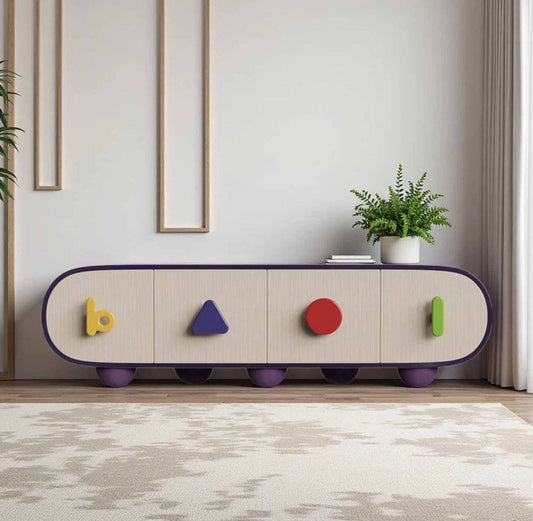 Modern Minimalist Wooden TV Stand Cabinet, Colorful Creative Storage Unit for Living Room, Entertainment Console New Design