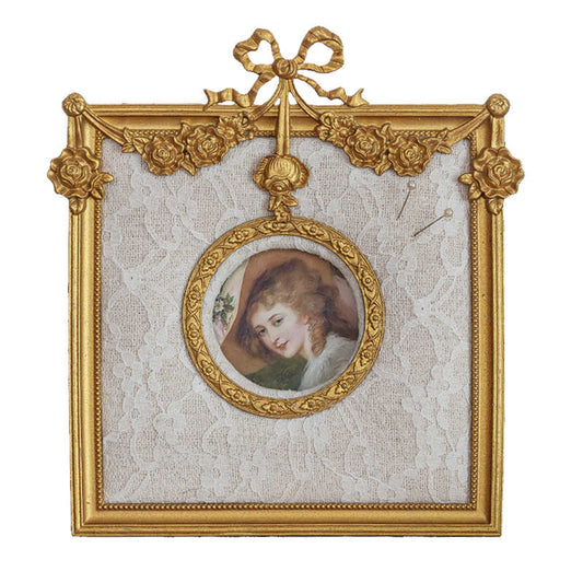 Vintage Gold Jewelry Stand Picture Frame, Creative Desktop Display Organizer for Earrings, Necklaces & Keepsakes