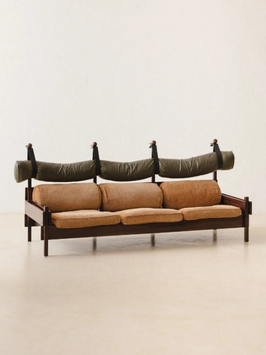 Vintage Tiger Sofa, Designer Retro 3-Seater Leisure Couch, Creative Minimalist Living Room Accent