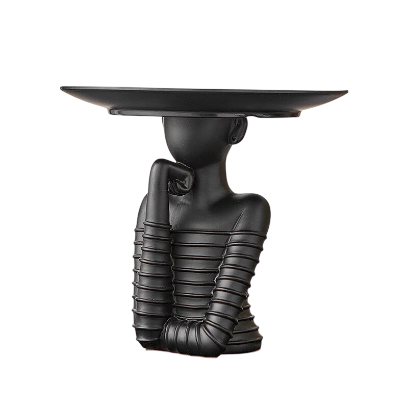 Black Woman Figurine Jewelry Tray for Vanity and Entryway